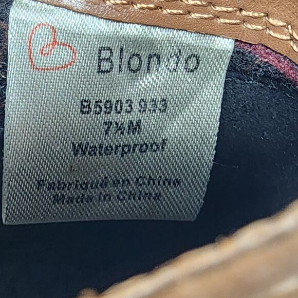 Blondo Victory Bootie Women 7.5M Brown Nubuck Leather Ankle Side Zip Waterproof - Picture 11 of 11